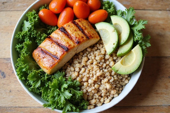 Kiegyensúlyozott étkezést bemutató kép