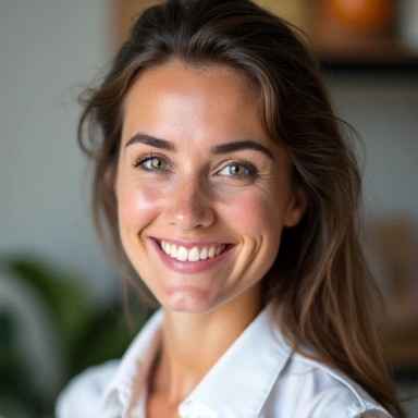 Mosolygós női táplálkozási szakértő portréja